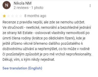 negativní zkušenost s MI Estate a Mamaxim Ponomarenko (google)