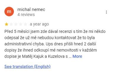 negativní zkušenost s MI Estate a Mamaxim Ponomarenko (google)