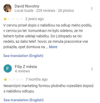 negativní zkušenost s MI Estate a Mamaxim Ponomarenko (google)