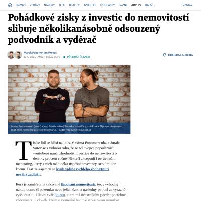 Maxim Ponomarenko z MI Estate a Juraj Sutoris | soudy, trestní oznámení, nekalé praktiky, lichva, vydírání, podvody