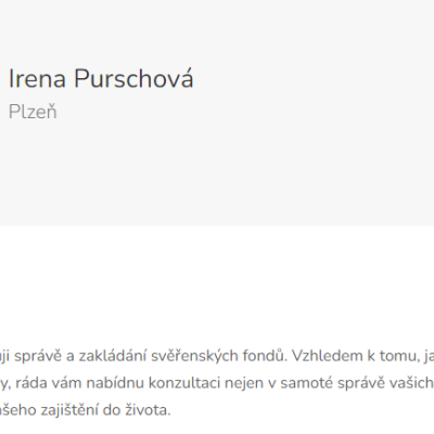 Irena Purschová - profesní medailonek