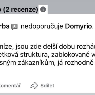 recenze dalšího věřitele na Facebook